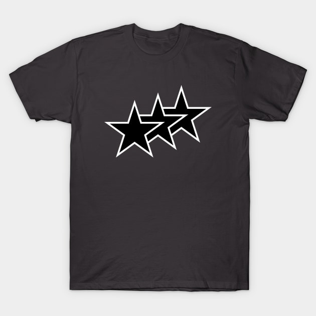 Black Tri-Stars T-Shirt by Darasuum